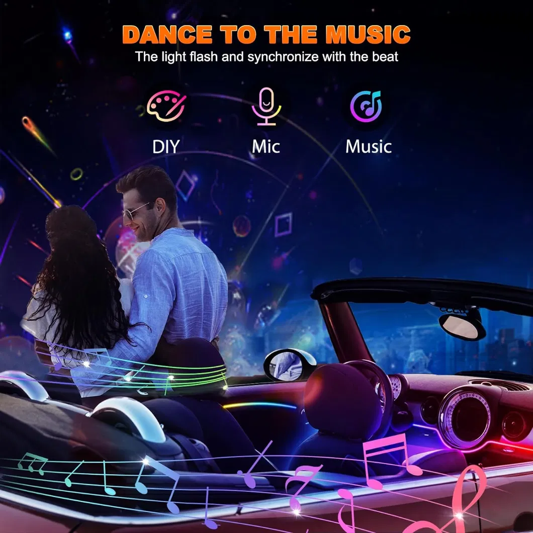 Vibrant LED Neon Light Strip Kit for Car Ambiance