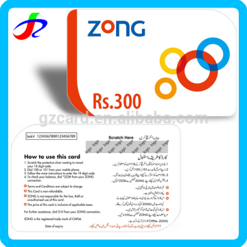 paper prepaid calling scratch card printing