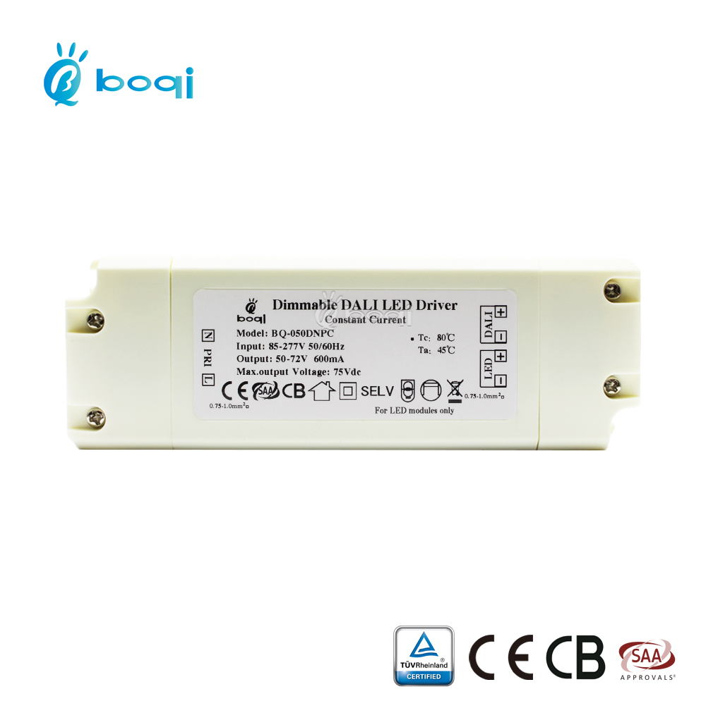 boqi 42W DALI dimmable led driver 600ma 30w 32w 36w 40w 42w DALI led driver with CE CB SAA