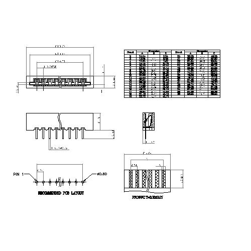 2.54mm FPC, NON ZIF,DIP straight FPC2.54-XXSTDXX1