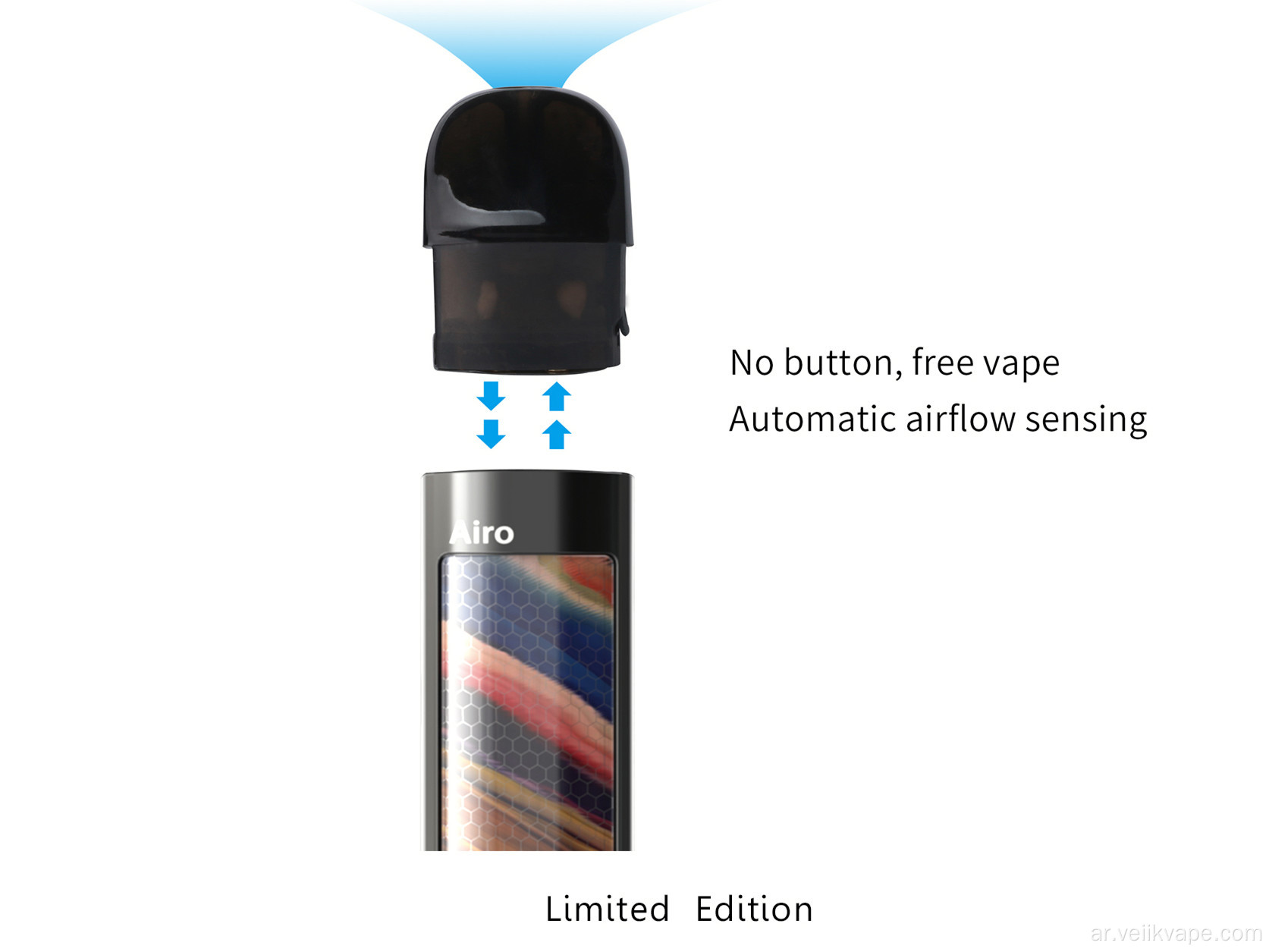 Veiik 3D زجاج نظام جراب مفتوح vape