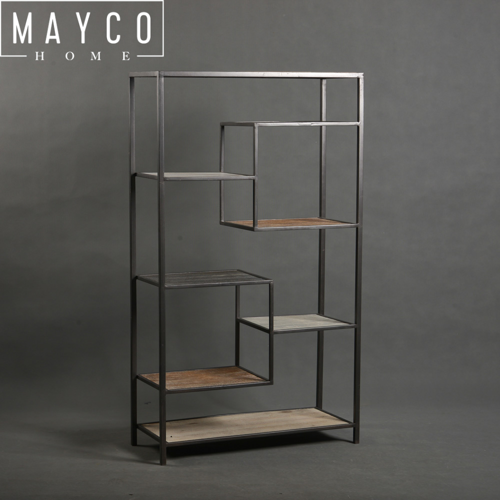 Mayco Modern Bookcase Design 3-Shelf Wrought Iron Handicraft Furniture Bookcase