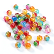 100pcs Colorful Gradient Ramp Handcrafted Crackle Beads