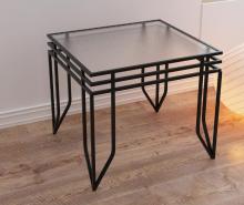 steel design table glass top fashion furniture lodging house table