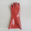 Ciemnoczerwone PVC zanurzone rękawiczki odporne na olej z zanurzenie