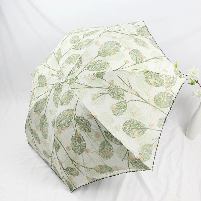 Top Quality Light Weight Cute 5 Fold Umbrella with Lace