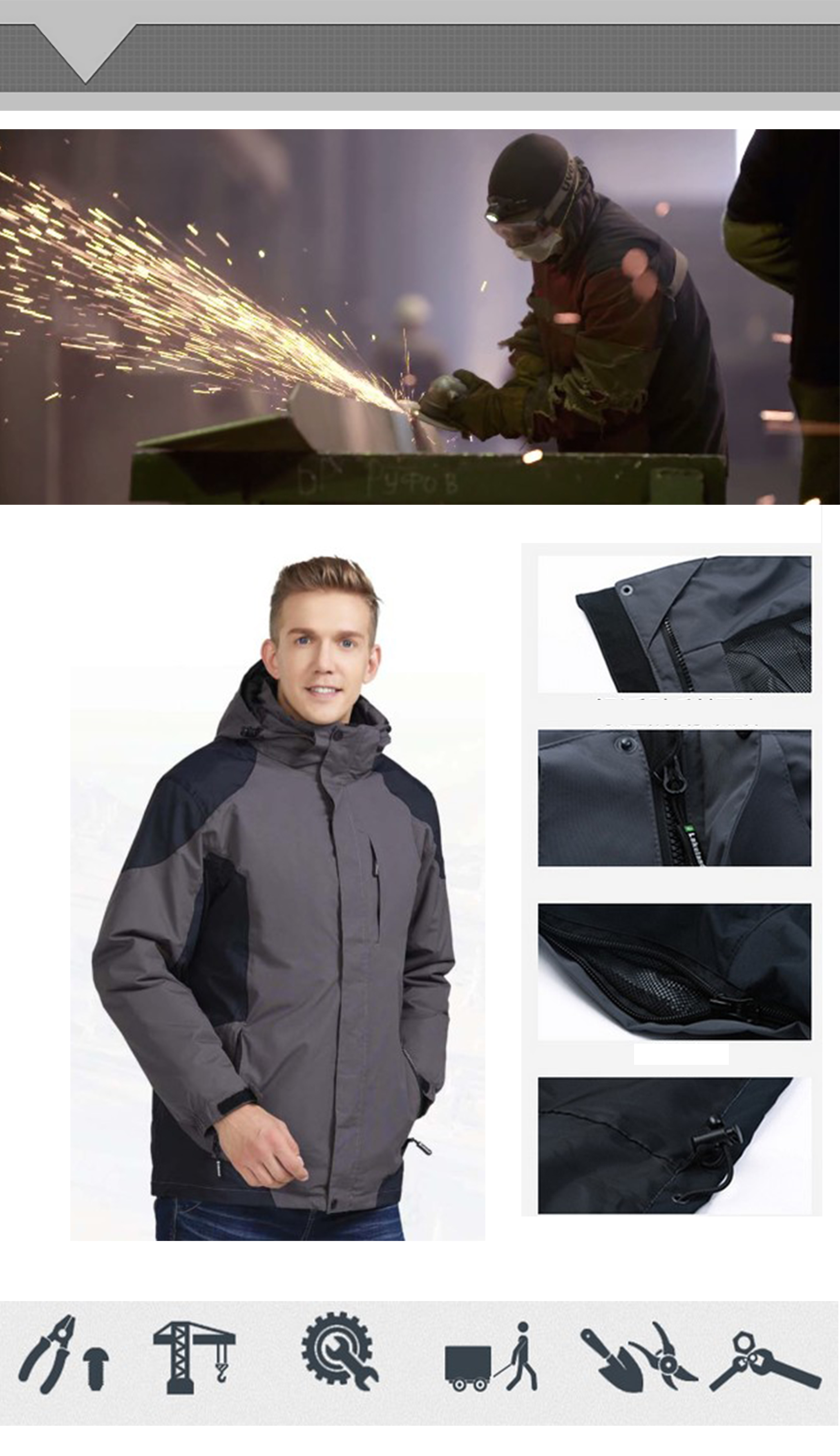 High quality durable using various waterproof workwear jacket outdoor softshell