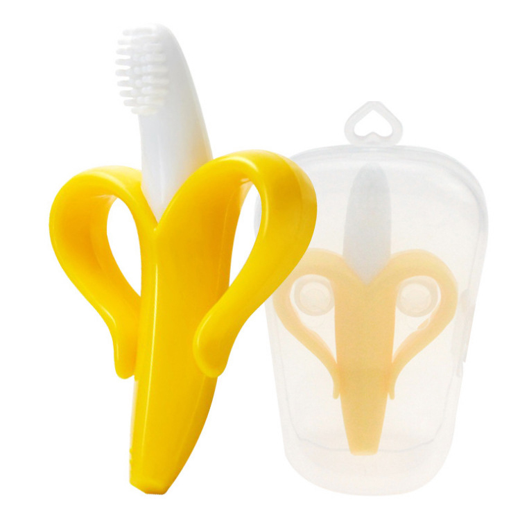 Baby teether toys silicone teething toys fruit shape brush teether