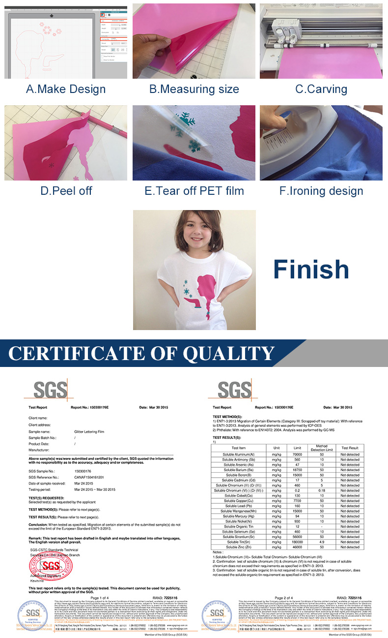 Easy iron Tshirt transfer pet film heat transfer vinyl print For Clothing