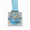 Medalha de esmalte de forma de metal quadrado personalizado