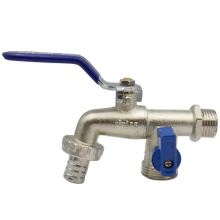 Steel Handle Quick Open Washer Tap Faucet Nickel Plated Brass Bibcock Brass Garden Bibcock With Hose Nozzle