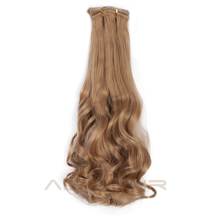 Aisi Hair Heat Resistant Full Head Hairpieces 8 Pcs 18 Clips Long Wavy Hair Extensions Brown Blonde Hair Extensions