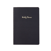 Pu leather softcover sewing binding weekly planner