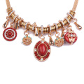Różowe złoto Rhinestone łańcucha naszyjnik wisiorek Biżuteria ślubne