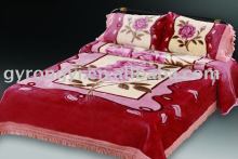 100% polyester printed high quality blanket set