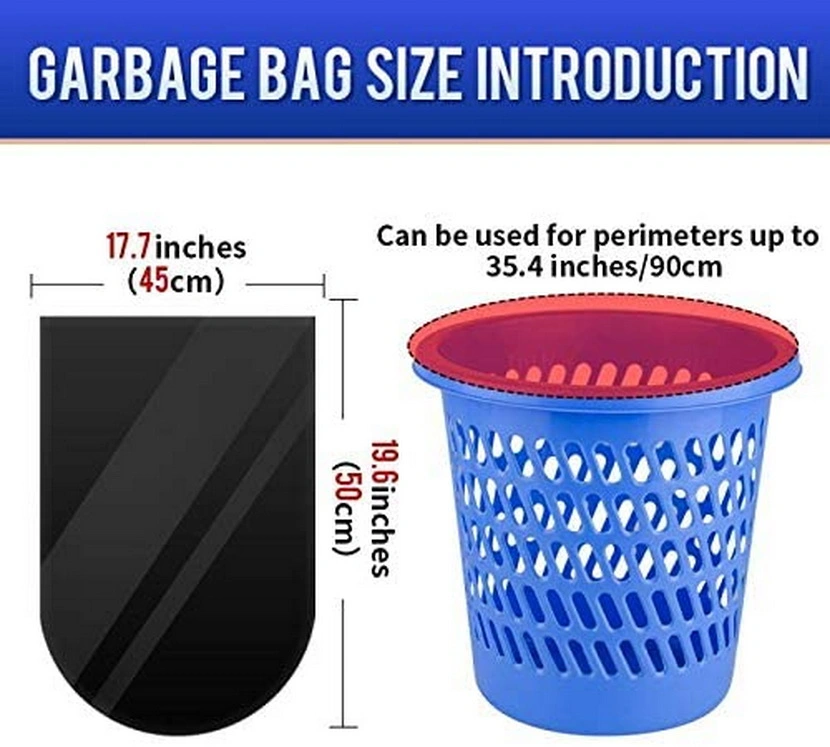 Zero Waste Produce Clear Plastic Liners Sacks with Handles Garbage Large Trash