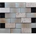 Tuile de mosaïque mixte matière bande beige