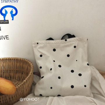 Custom cute wave point canvas bag shopping bag