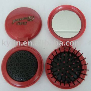 plastic cosmetic mirror with comb