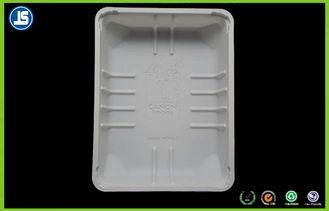 White Eco-friendly Plastic Food Packaging Trays , Embossing