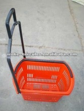 Adjustable bars wheel shopping basket