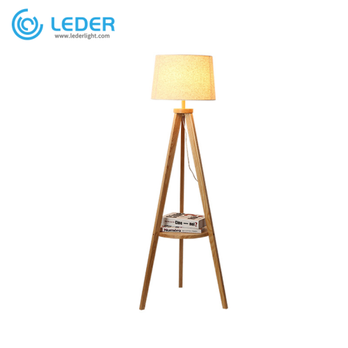 Lampu Lantai Kayu Coklat LEDER