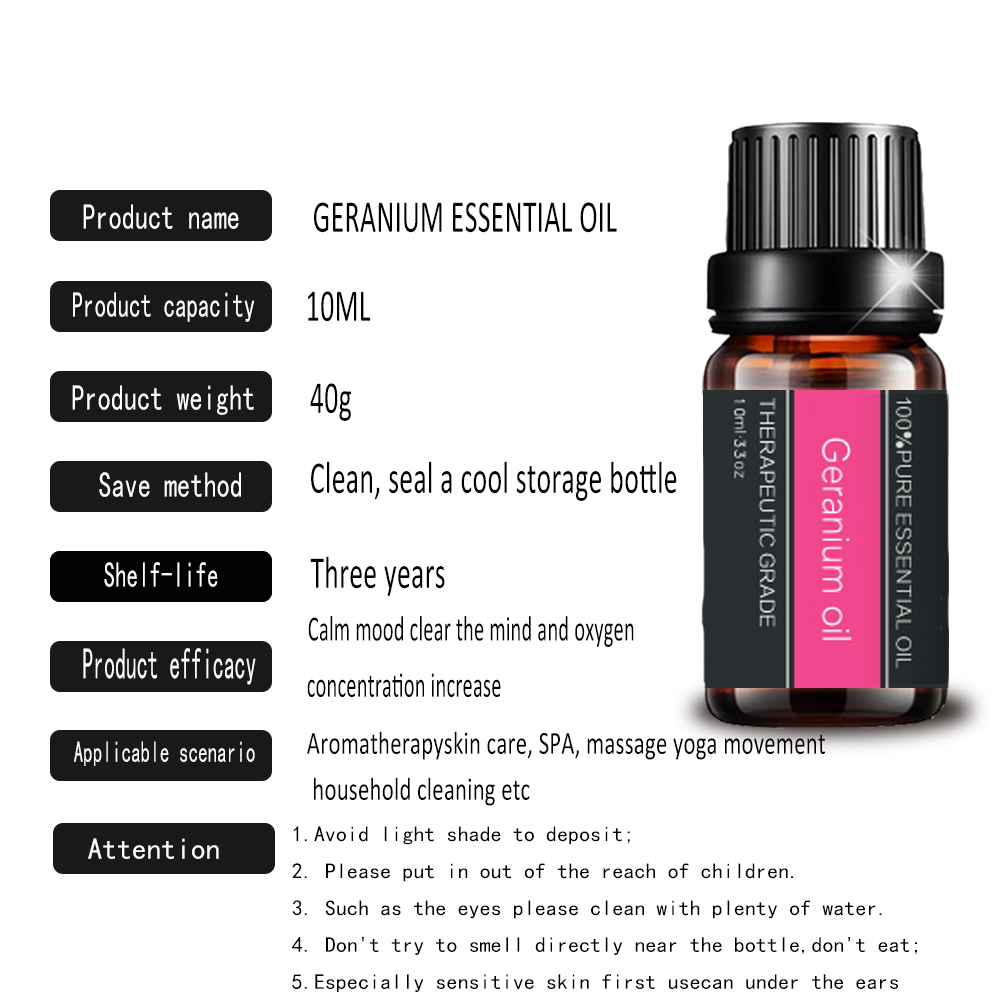 ماساژ بدن مراقبت از پوست اسانس طبیعی Geranium طبیعی