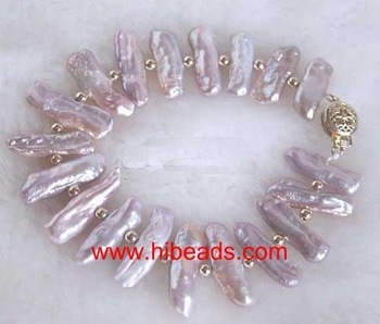 Freshwater biwa pearl bracelet FPB0029