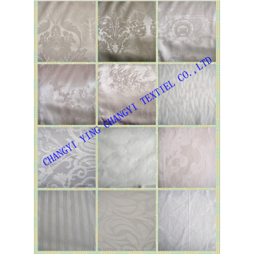 White color jacquard cotton fabric for hotel