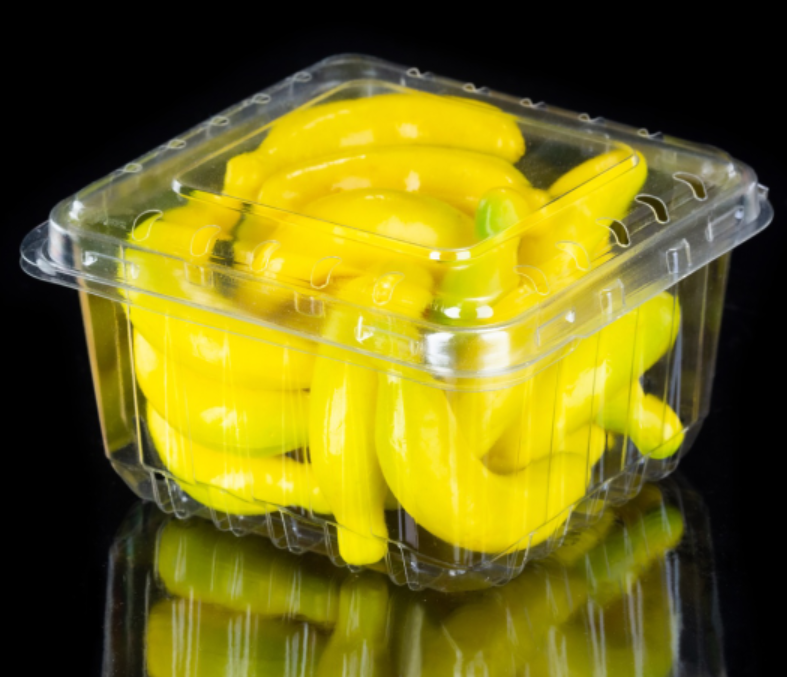 Caja de embalaje de plástico desechable para envasar frutas
