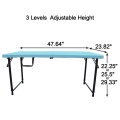 4 ft. One Hand Adjustable Height Fold-in-Half Table