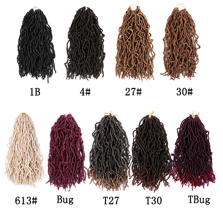 Wholesale Nu Locs Faux Locs Curly Goddess Locks Dreadlocks Crochet Hair Extensions 18inches Synthetic Fiber Braid Manufacturer