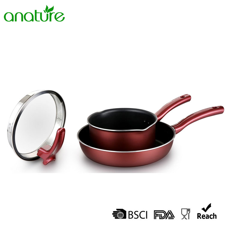 Aluminum High Quality Rose Red Cookware Set