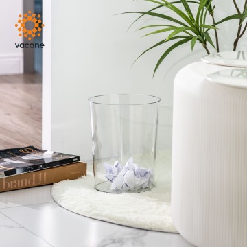 Stylish Transparent Kitchen Bathroom 10L Round PET Plastic Trash Can