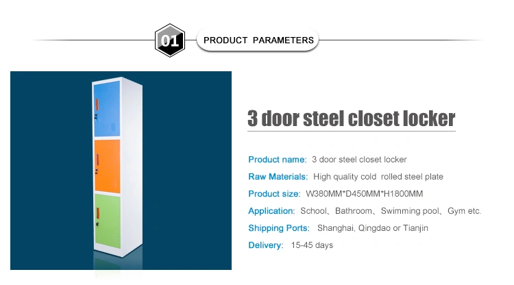 China Mingxiu Steel Office Furniture 3 Compartment Locker