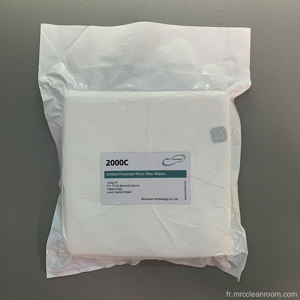 2000c Dry 100% polyester Microfibre Tripted Wipes