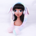 토끼 귀는 Bluetooth Winter Plush 헤드폰 LED 조명이 있습니다