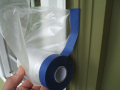 plast drop-tyg, PE drop tyg, plast maskering film, Taped klar HDPE plast maskering film släpp filmen, hus målning plast