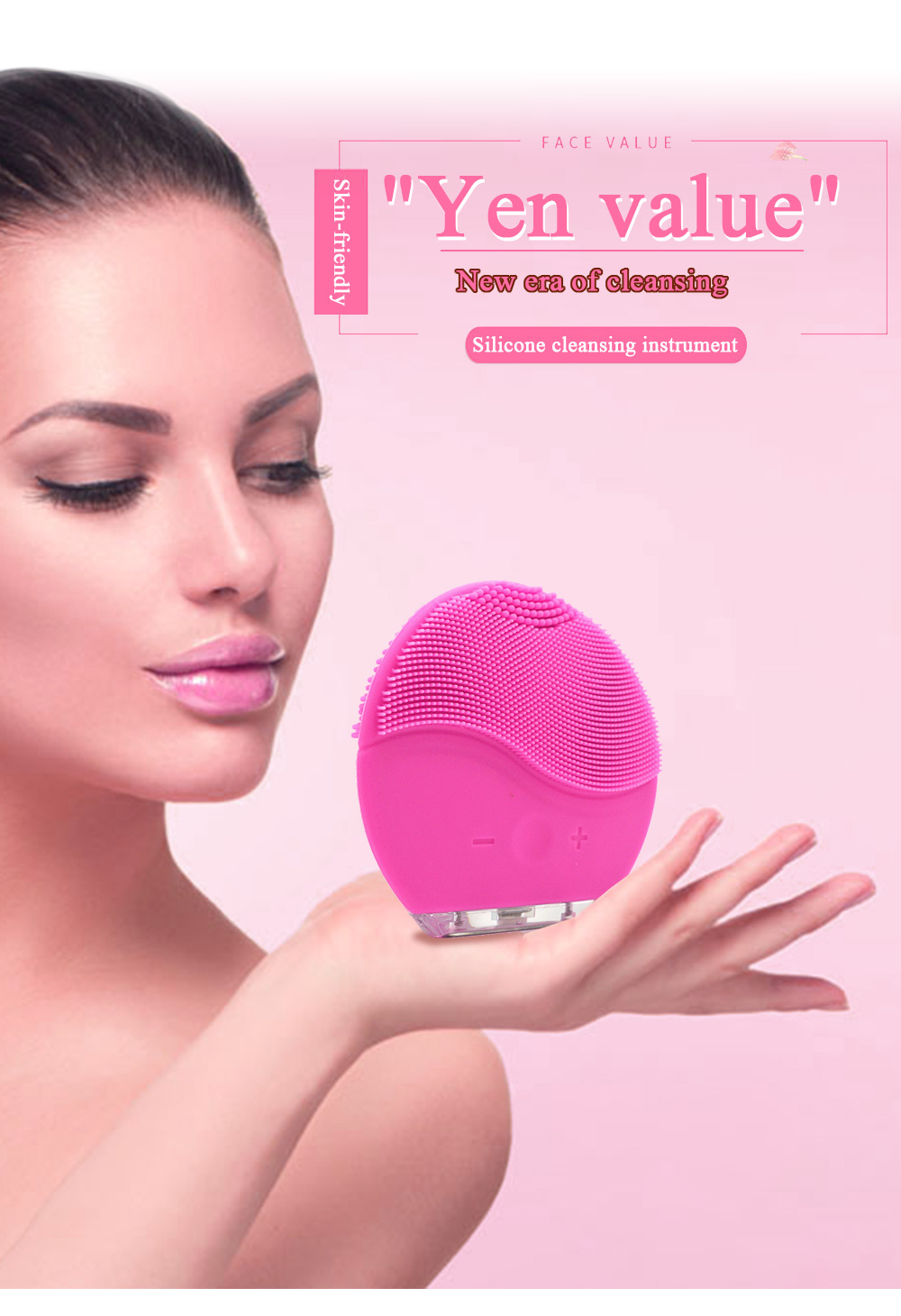 2021 Best selling soft deep cleansing IPX7 waterproof silicone facial cleansing brush