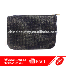 Fashion knitting zipper casual clutches hand bags for ladies