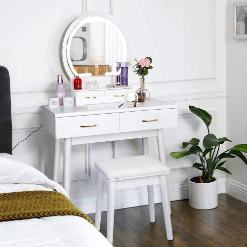 Vanity Dressing Table with Touch Screen Dimming Mirror