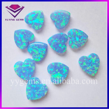 10x10MM OP-06 Blue Fire Opal Heart Cabochon Gemstone Necklace