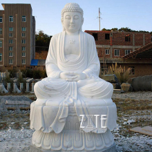 Natural Solid Stone large marble fasting buddha statue for sale