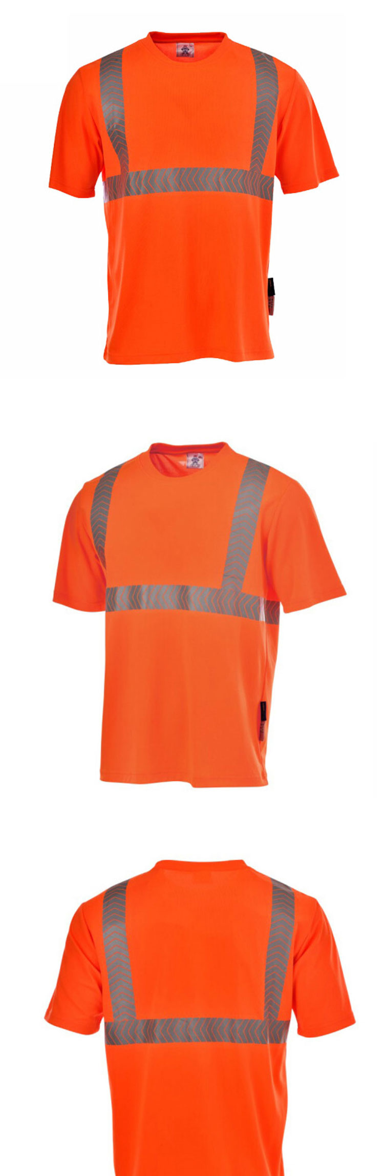 Customized logo high visibility reflective short sleeves safety t shirt