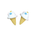 Cabujones de resina de comida Kawaii populares en 3D, dulce cono de helado, adorno artesanal para hacer joyas