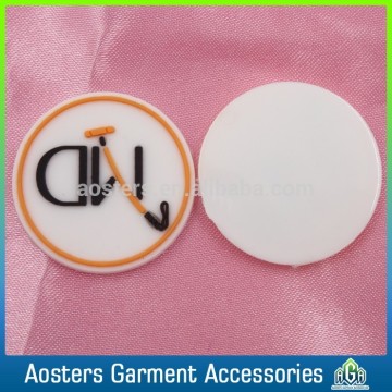 custom logo embossed self adhesive silicone 3D rubber labels
