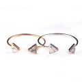 Moda mujer joyería marmoleado apertura triangular turquesa Howlite pulseras joyería ajustable para mujeres niñas