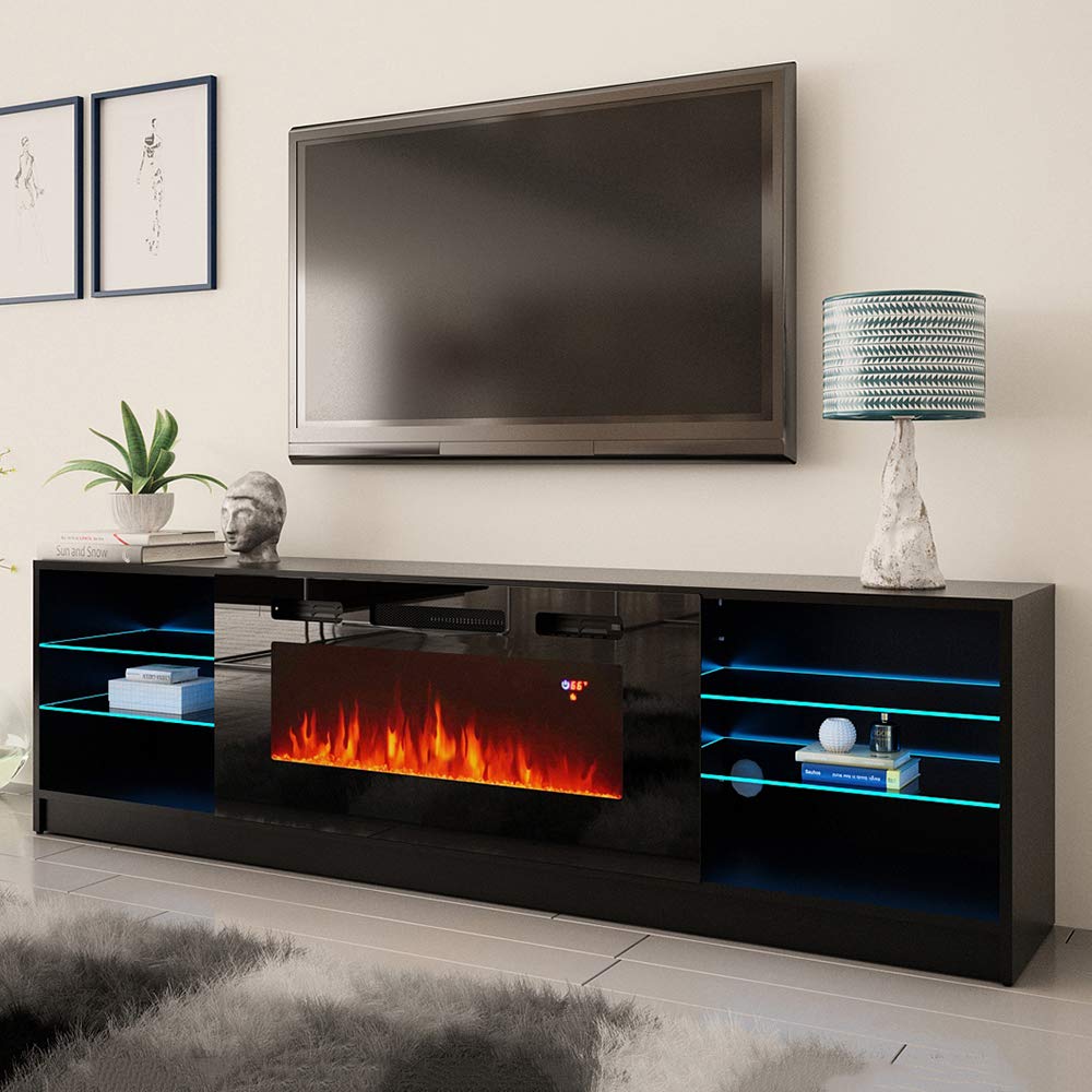 Led Tv Stand with Electric Fireplace