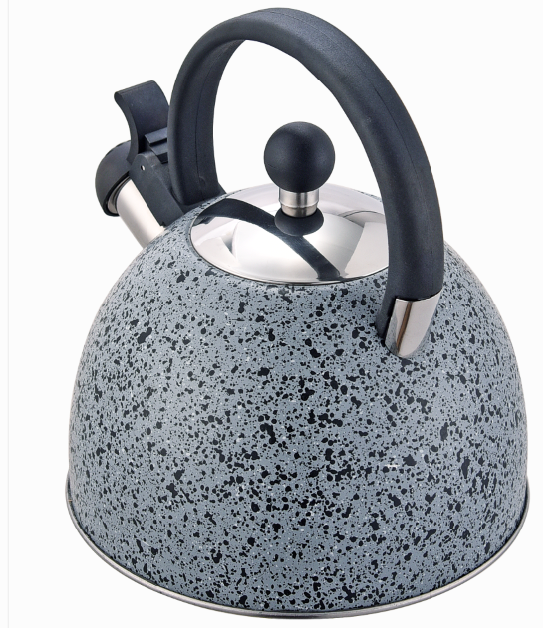 Grey Marble Whistling Tea Kettle