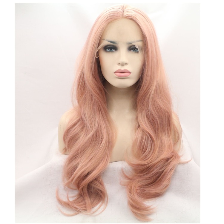 Ready to Ship Wig Vendors Synthetic Hair Curly Wig for Ladies Cheap Lace Front Wig Wholesale